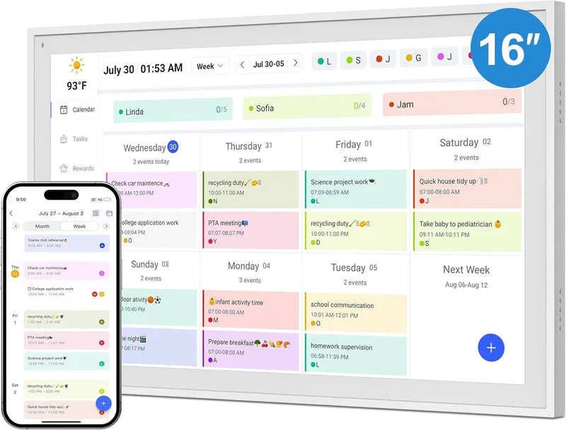 YPI Digital Calendar, 16 inch